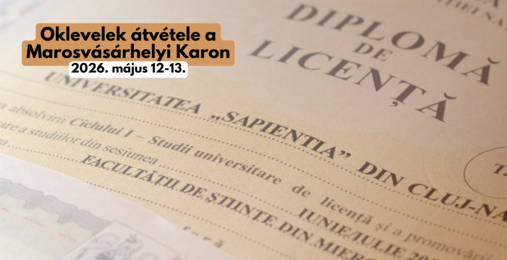 Oklevelek átvétele a Marosvásárhelyi Karon 2026