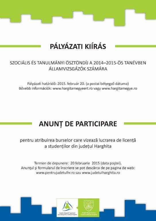 Szociális és tanulmányi ösztöndíjat a 2015-ös tanévben államvizsgázók számára