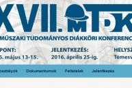 XVII. Műszaki Tudományos Diákköri Konferencia