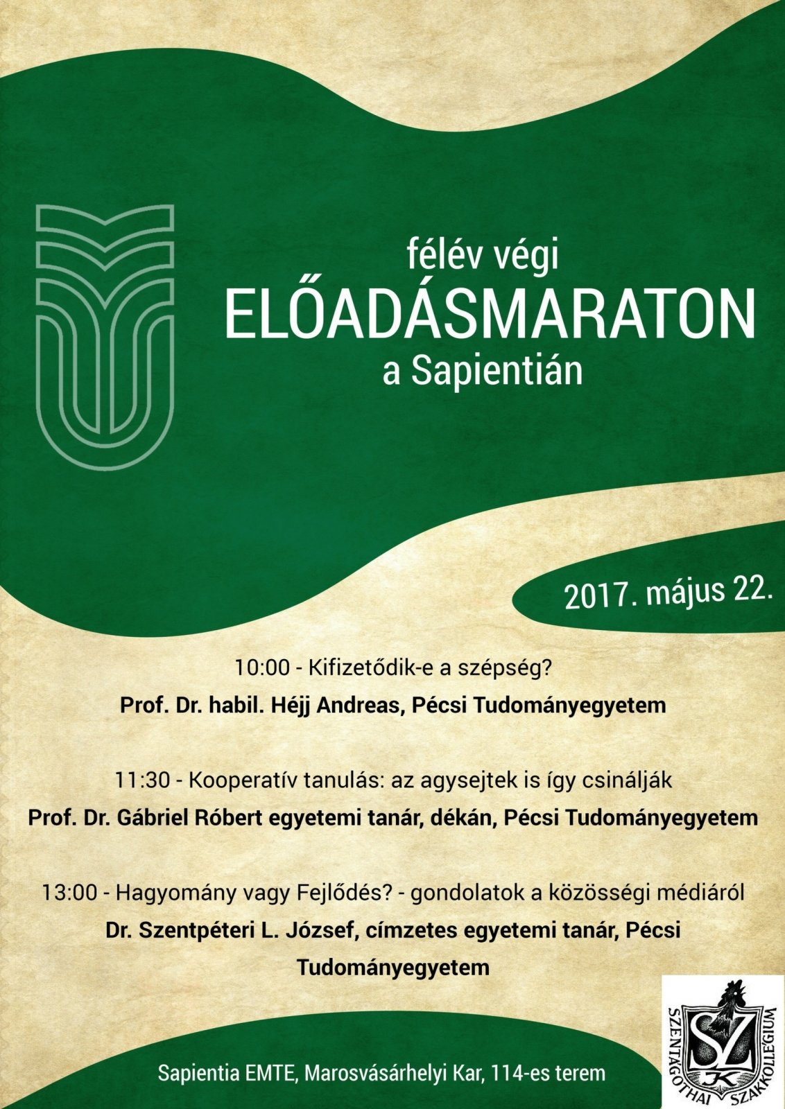 Félév végi előadásmaraton a Sapientián